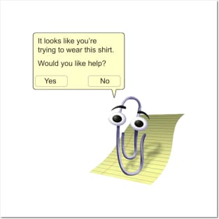 Clippy Wants to Help You Wear this Shirt Posters and Art